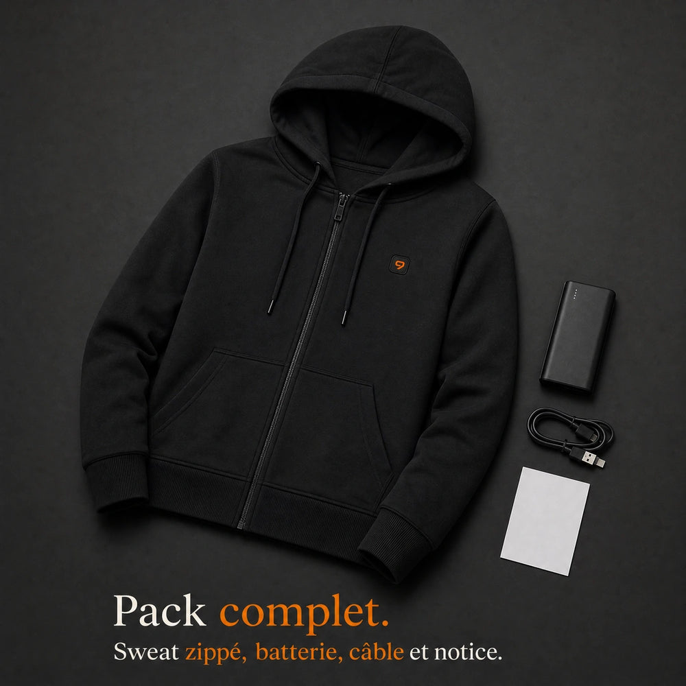 9HEAT T6 - Sweat zippé chauffant Femme - Pack complet