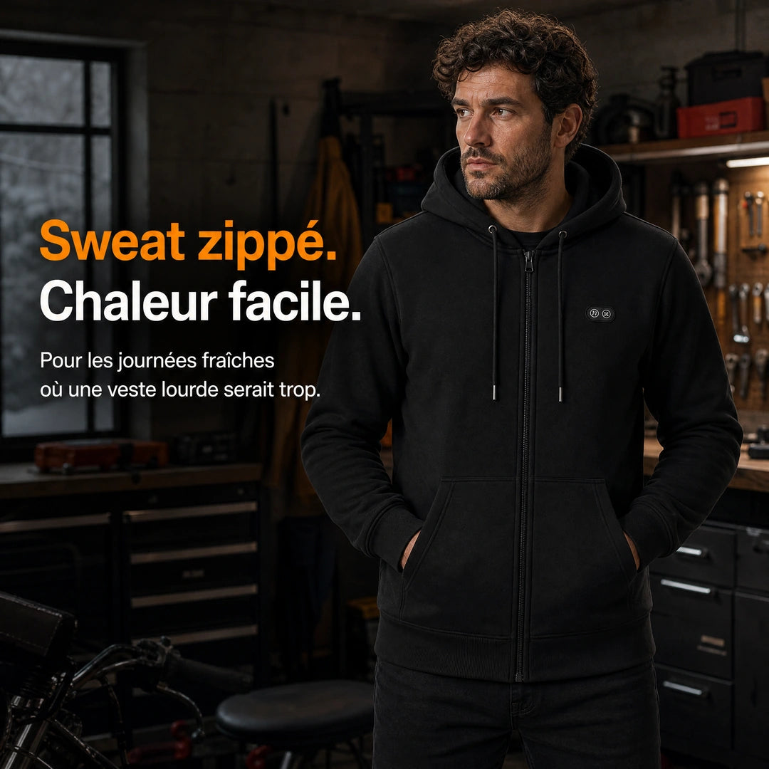 9HEAT Zip 6 - Sweat zippé chauffant Homme