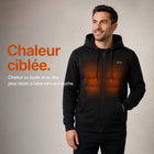 9HEAT T6 - Sweat zippé chauffant Homme - Preuve zones chauffantes