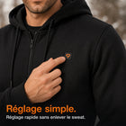 9HEAT T6 - Sweat zippé chauffant Homme - Bouton / réglage