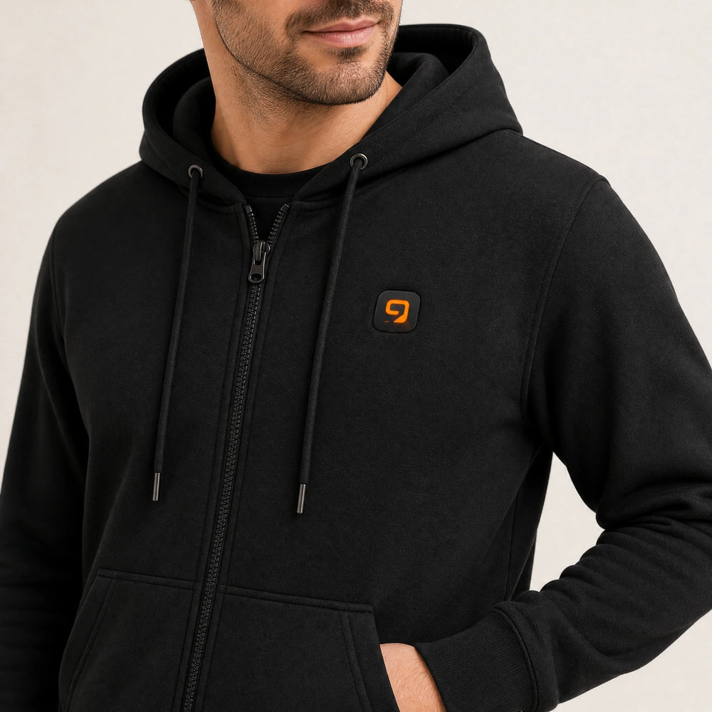9HEAT T6 - Sweat zippé chauffant Homme - Matière / finition