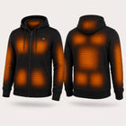 9HEAT Sweat T6 - Sweat zippé chauffant Homme - zones chauffantes avec bouton 9HEAT visible
