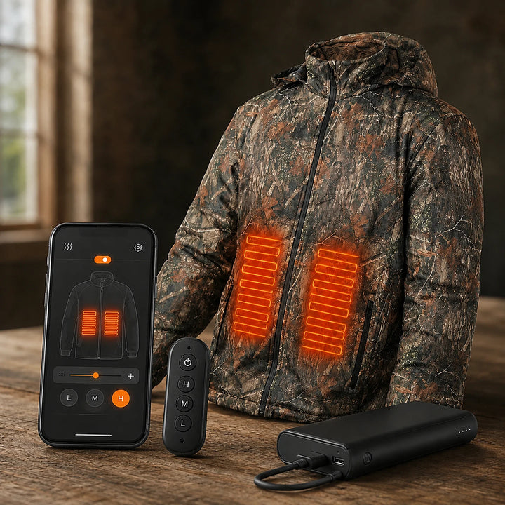 9HEAT Field Connect C5 - Veste chauffante camouflage pilotée par application