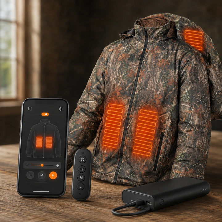 9HEAT Field Connect C5 - Veste chauffante camouflage pilotée par application