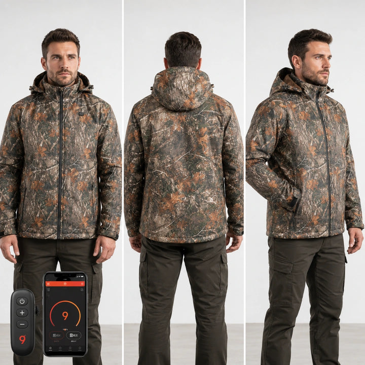 9HEAT Field Connect C5 - Veste chauffante camouflage pilotée par application