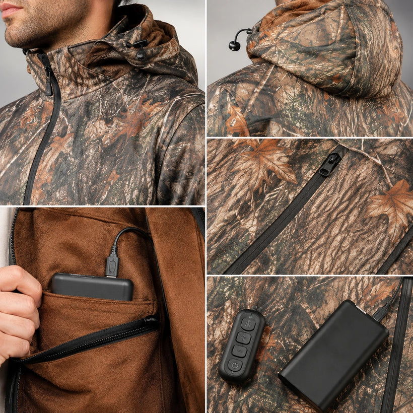 9HEAT Field Connect C5 - Veste chauffante camouflage pilotée par application