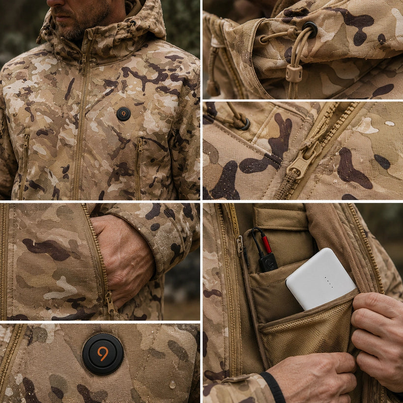 9HEAT Terrain 7 - Veste chauffante camouflage à capuche