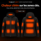 9HEAT Max R7 - Veste chauffante Femme - Zones chauffantes avant et dos