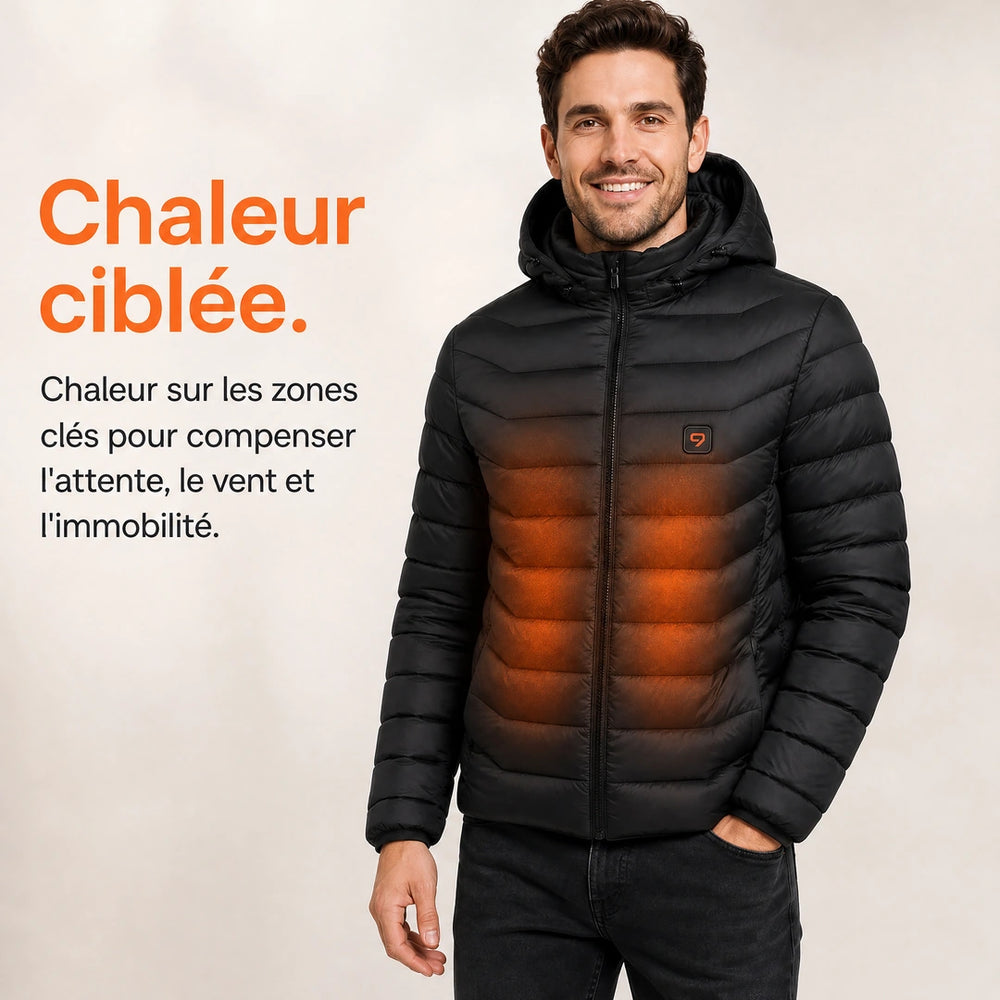 9HEAT Urban 5 - Veste chauffante Homme - Preuve zones chauffantes