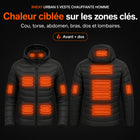 9HEAT Urban 5 - Veste chauffante Homme - Zones chauffantes complètes avant et dos