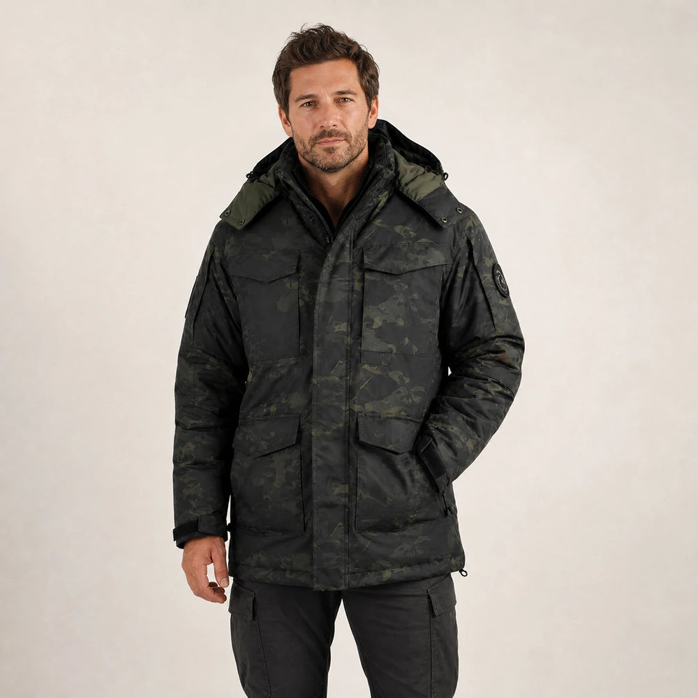9HEAT Tactical 8 - Veste chauffante Homme Camouflage - Studio porté face