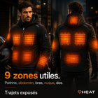9HEAT Rider 9 - Veste moto chauffante Homme - Zones chauffantes