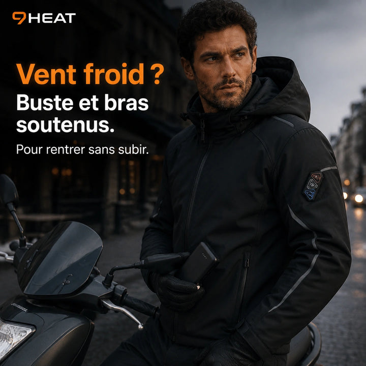 9HEAT Rider 9 - Veste moto chauffante Homme