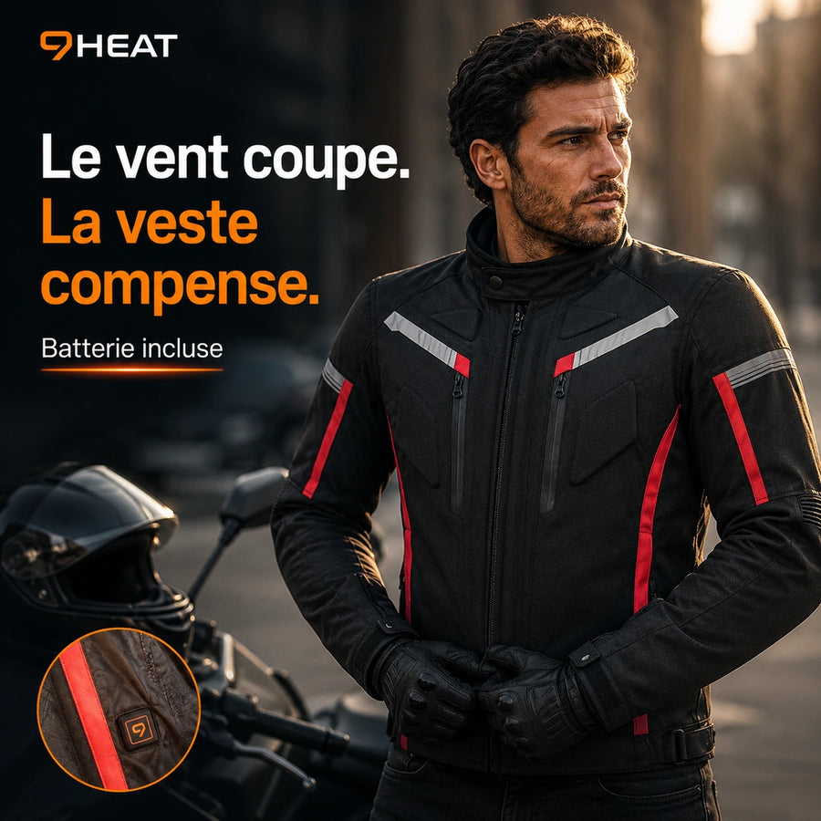 9HEAT Road X9 - Veste moto chauffante Homme