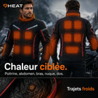 9HEAT Road X9 - Veste moto chauffante Homme - Zones chauffantes