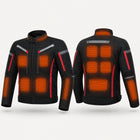 9HEAT Road X9 - Veste moto chauffante Homme - zones chauffantes avant et dos fond clair
