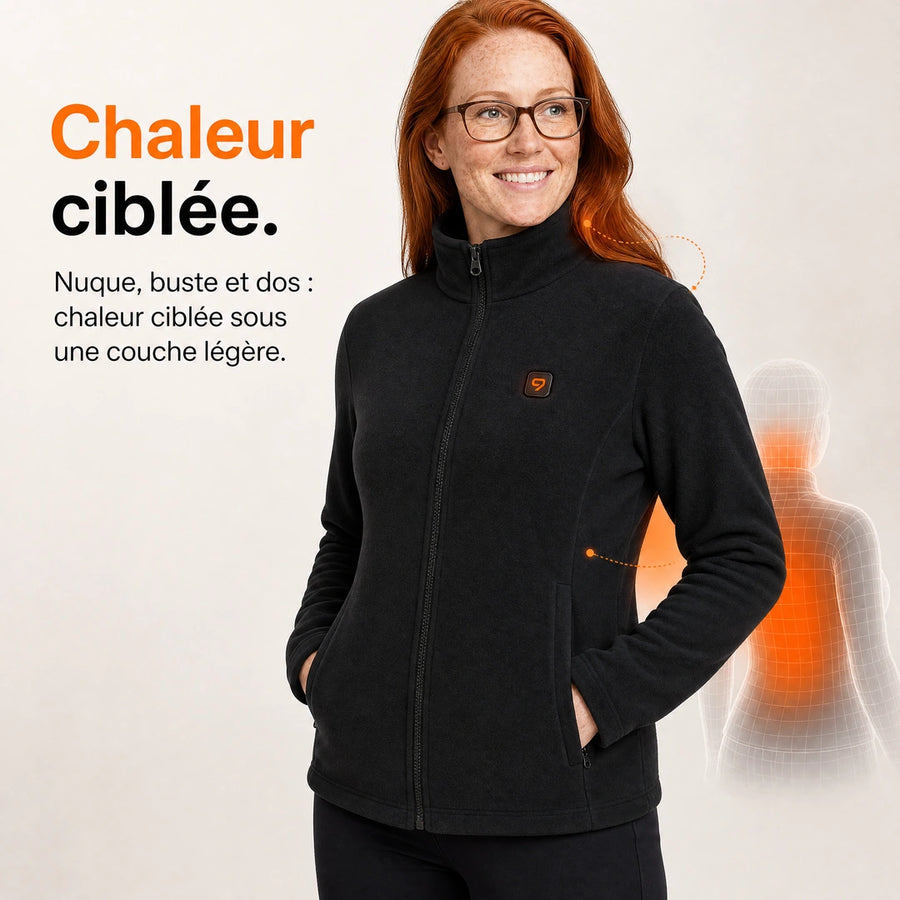 9HEAT Polar 4 - Veste chauffante polaire Femme - Preuve zones chauffantes