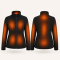 9HEAT Polar 4 - Veste polaire chauffante Femme - zones chauffantes avant et dos fond clair
