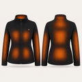 9HEAT Polar 4 - Veste polaire chauffante Femme - zones chauffantes avec bouton 9HEAT visible