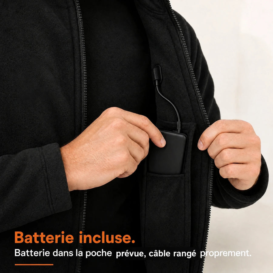 9HEAT Boreal 4 - Veste chauffante polaire Homme - Batterie / poche