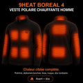 9HEAT Boreal 4 - Veste polaire chauffante Homme - Zones chauffantes complètes avant et dos