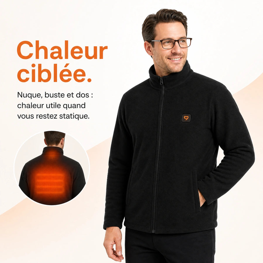 9HEAT Polar 4 - Veste chauffante polaire Homme - Preuve zones chauffantes