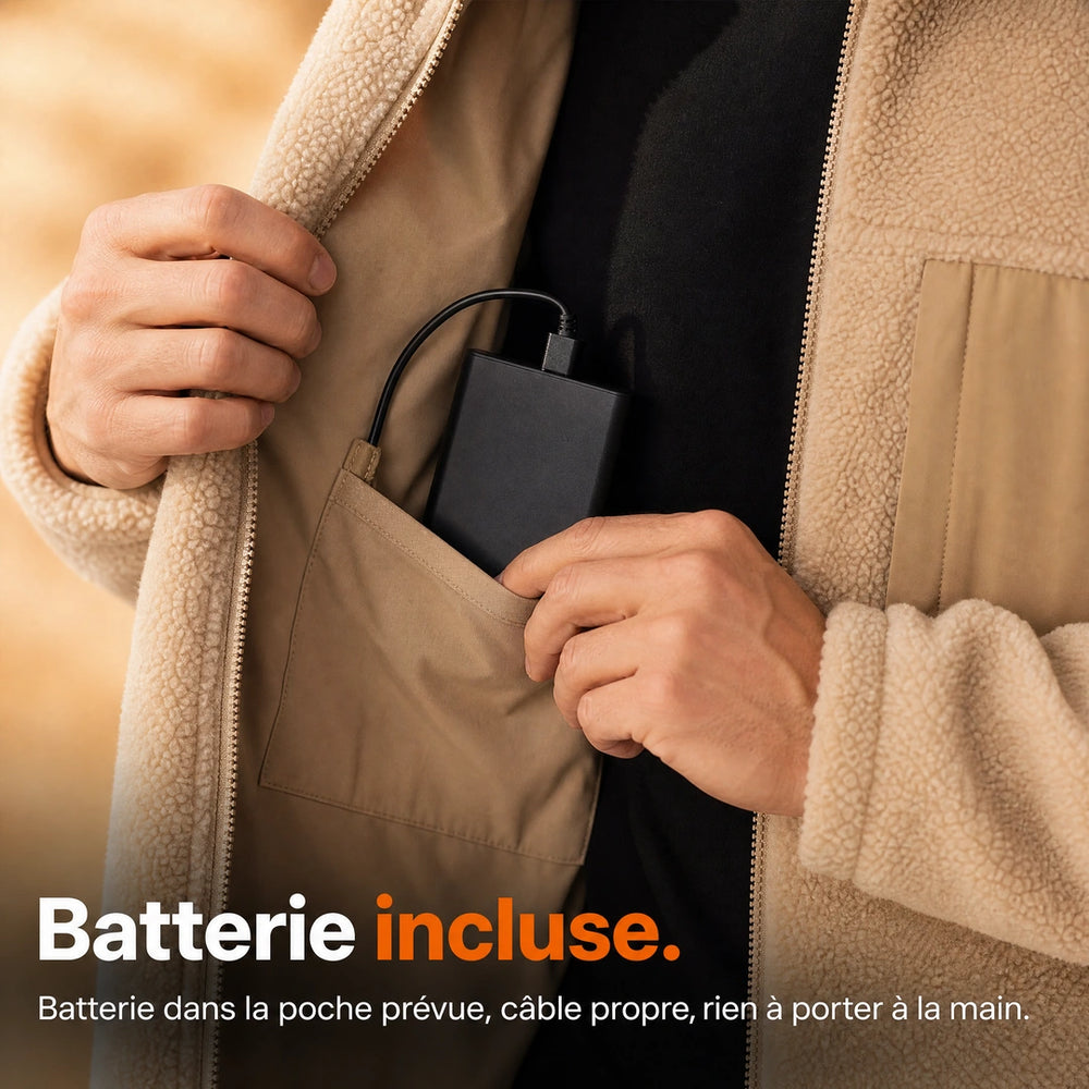 9HEAT Polar XR8 - Veste polaire chauffante Unisexe - Batterie / poche