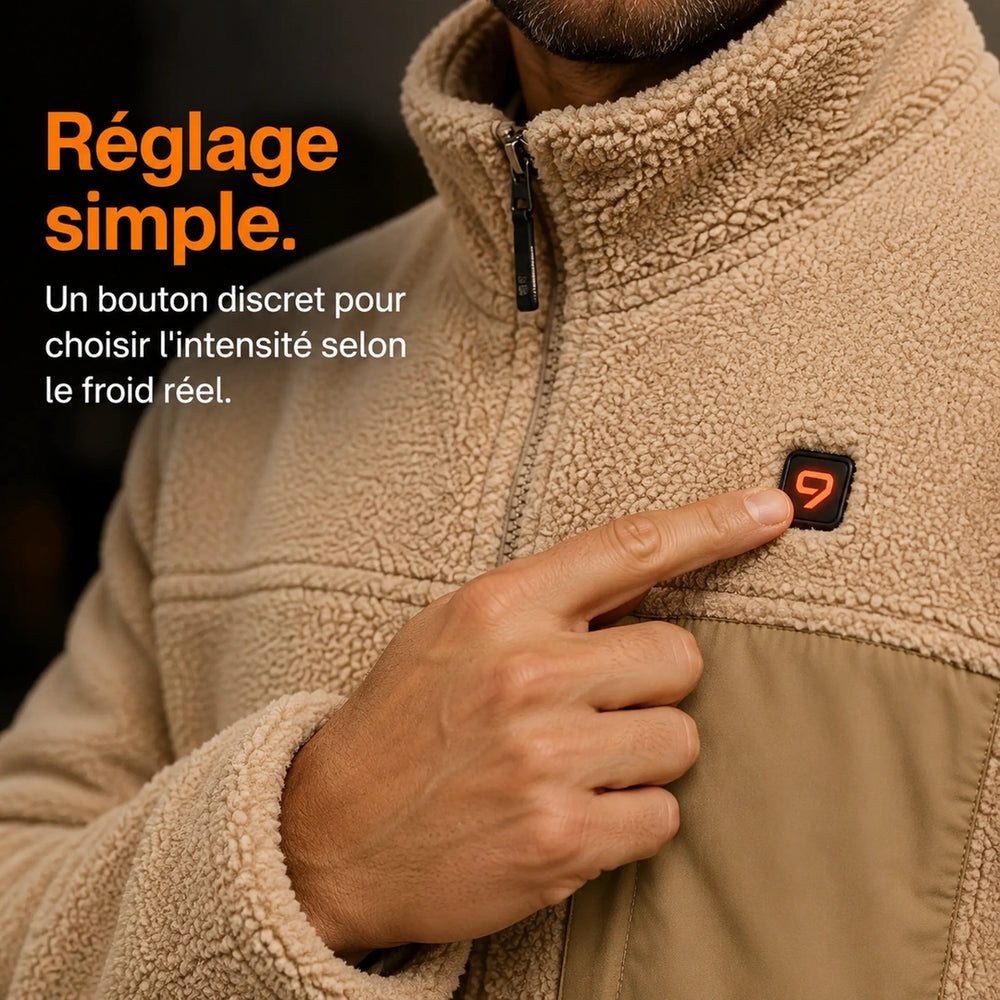 9HEAT Polar XR8 - Veste polaire chauffante Unisexe - Bouton / réglage