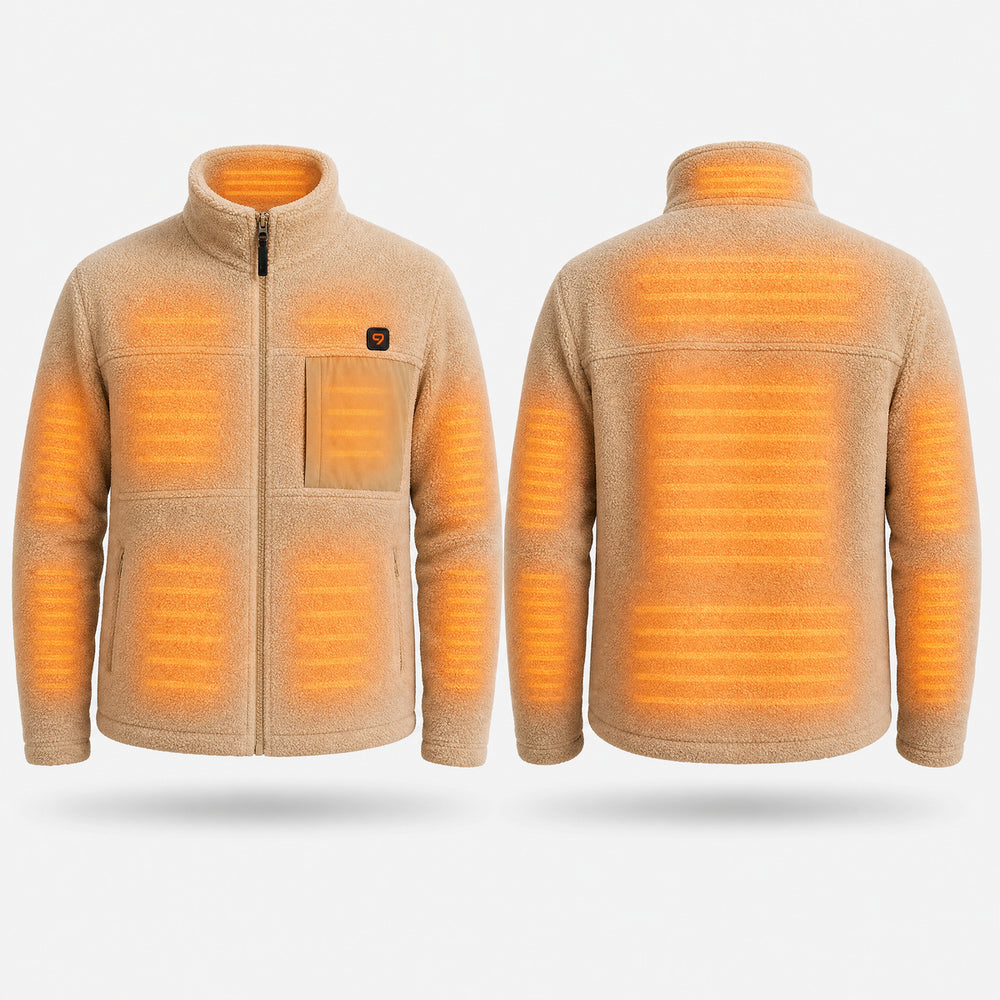 9HEAT Polar XR8 - Veste polaire chauffante Unisexe - zones chauffantes avec bouton 9HEAT visible