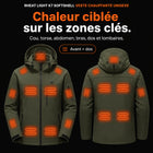 9HEAT Light K7 Softshell - Veste chauffante Unisexe - Zones chauffantes avant et dos