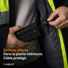 9HEAT WorkGuard - Veste de travail chauffante haute visibilité - Batterie poche