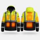 9HEAT WorkGuard - Veste de travail chauffante haute visibilité - zones chauffantes avant et dos fond clair