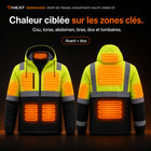 9HEAT WorkGuard - Veste de travail chauffante haute visibilité - zones chauffantes avant et dos