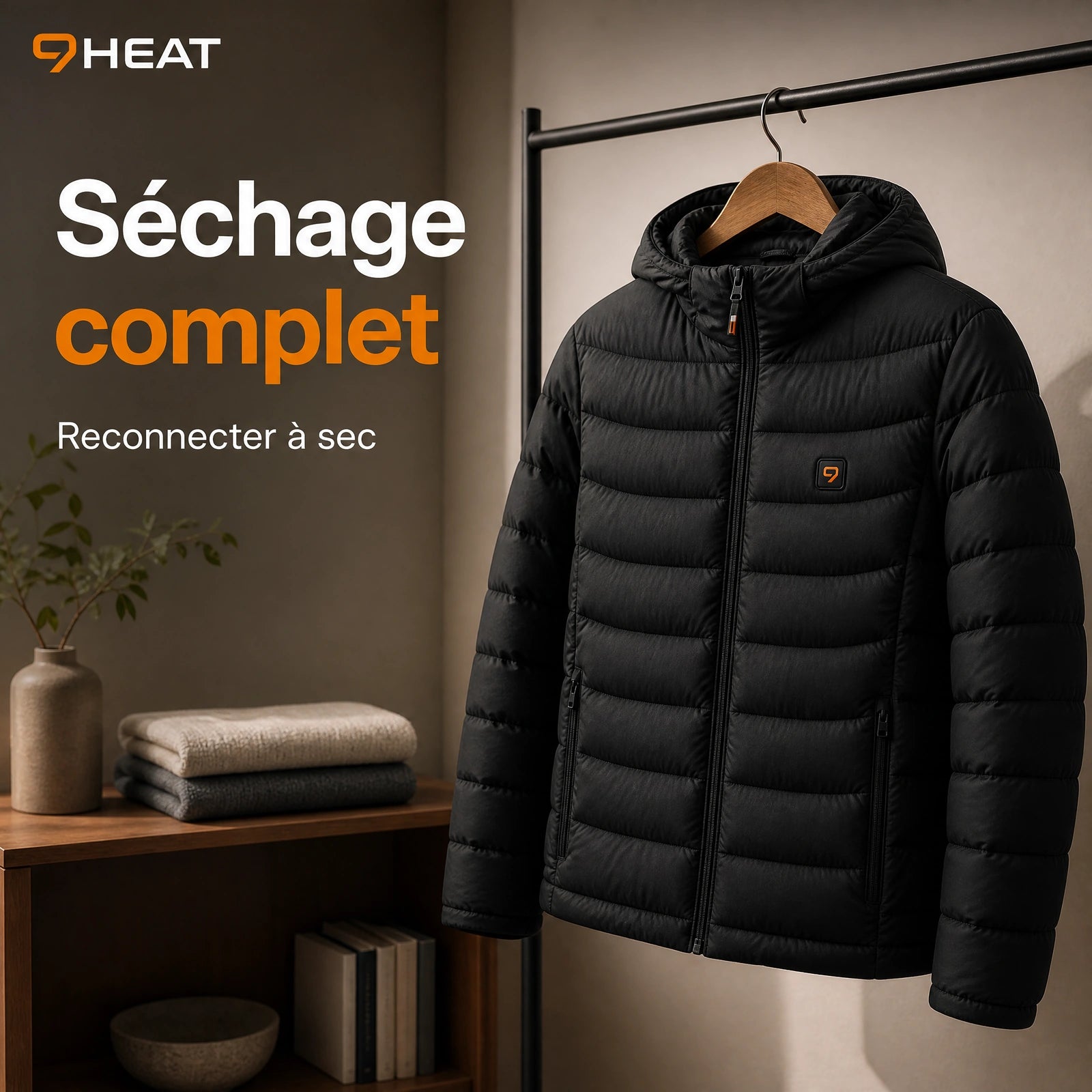 Séchage complet à l'air libre d'un vêtement chauffant 9HEAT