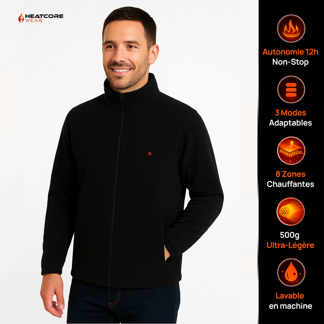Bouton discret sur la veste polaire 9HEAT Boreal 4