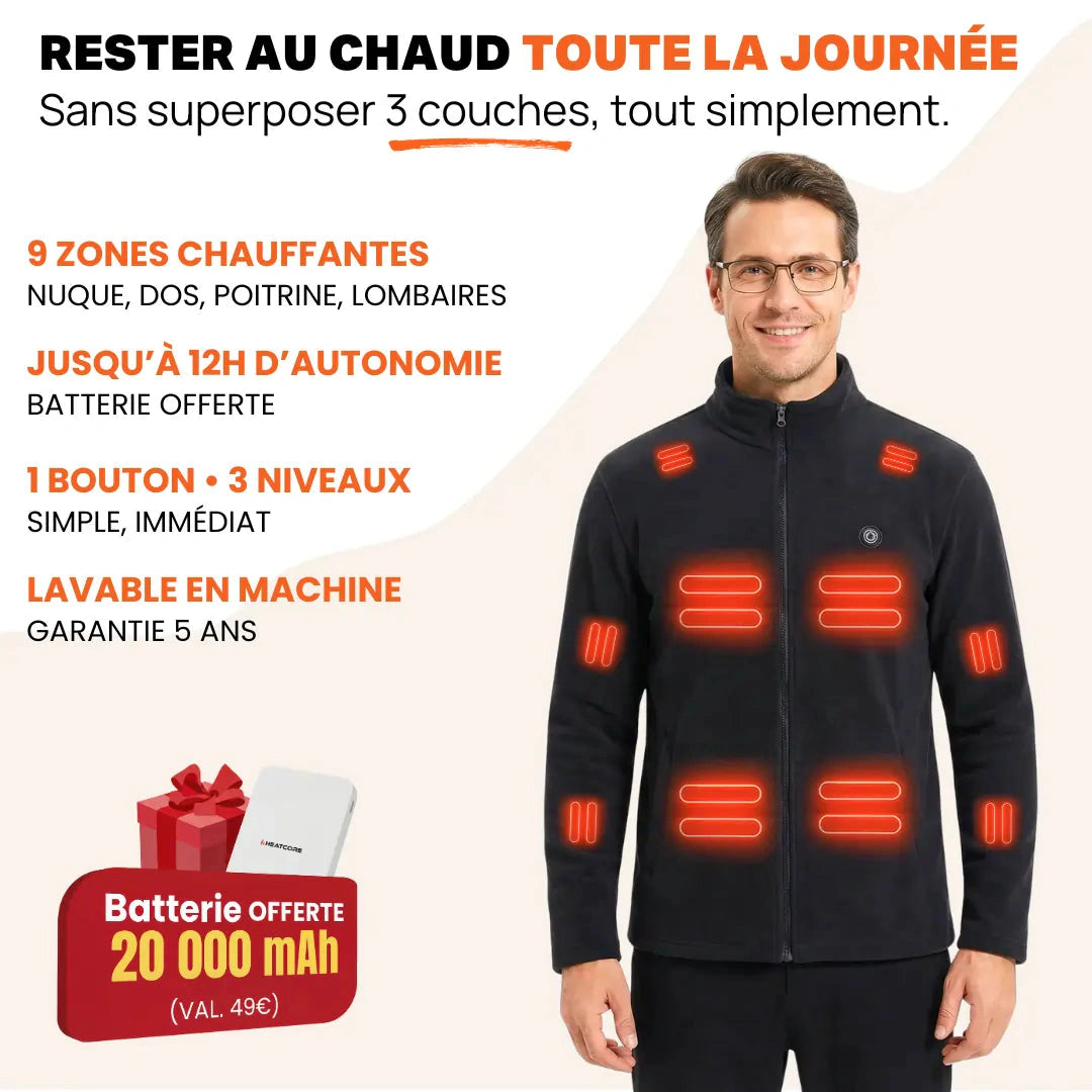 Zones chauffantes de la veste polaire 9HEAT Boreal 4