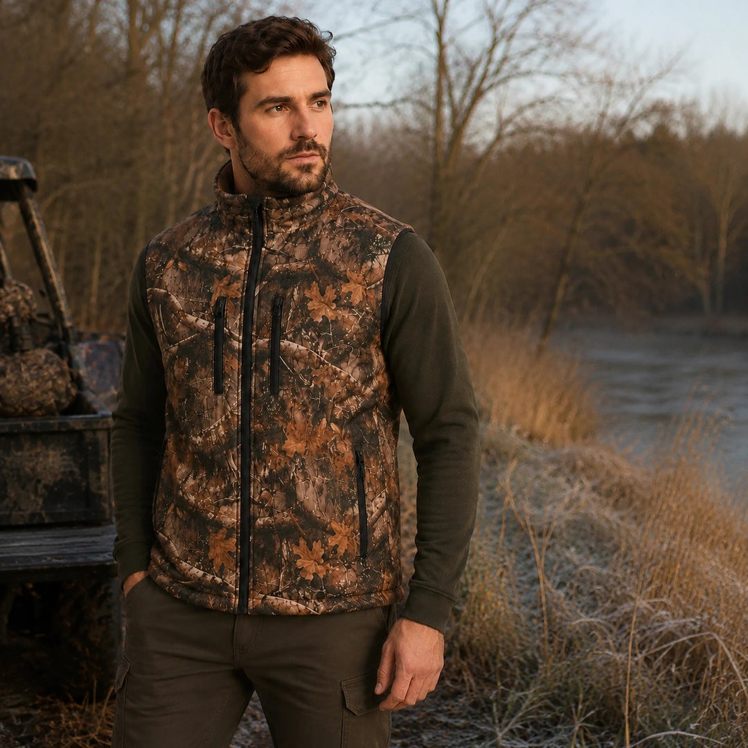Gilet chauffant camouflage - Forest C8 porté dehors