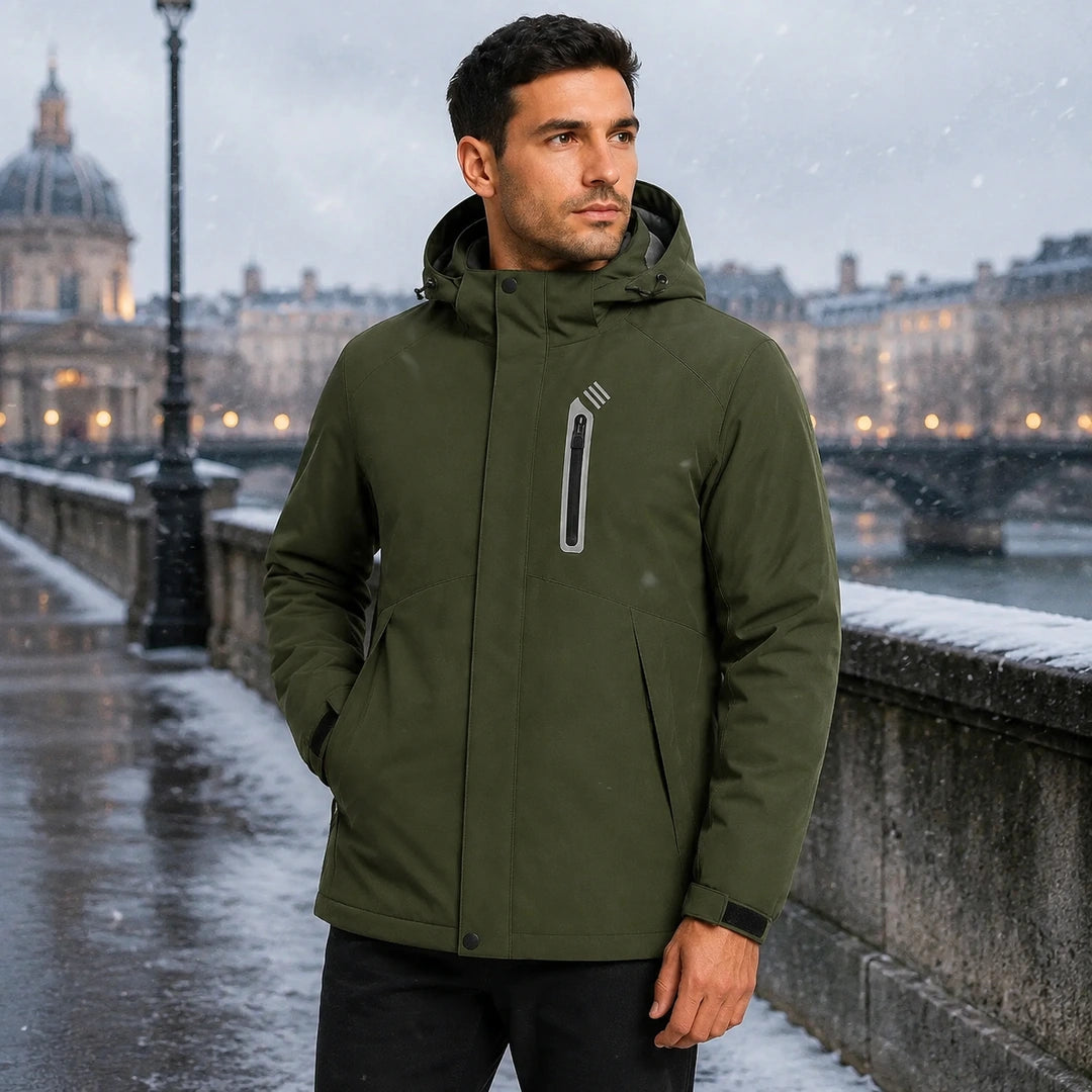 Parka chauffante homme - Summit 9 porté dehors