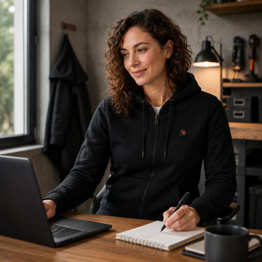 Sweat zippé chauffant femme - Zip 6 - intensité de chaleur réglée