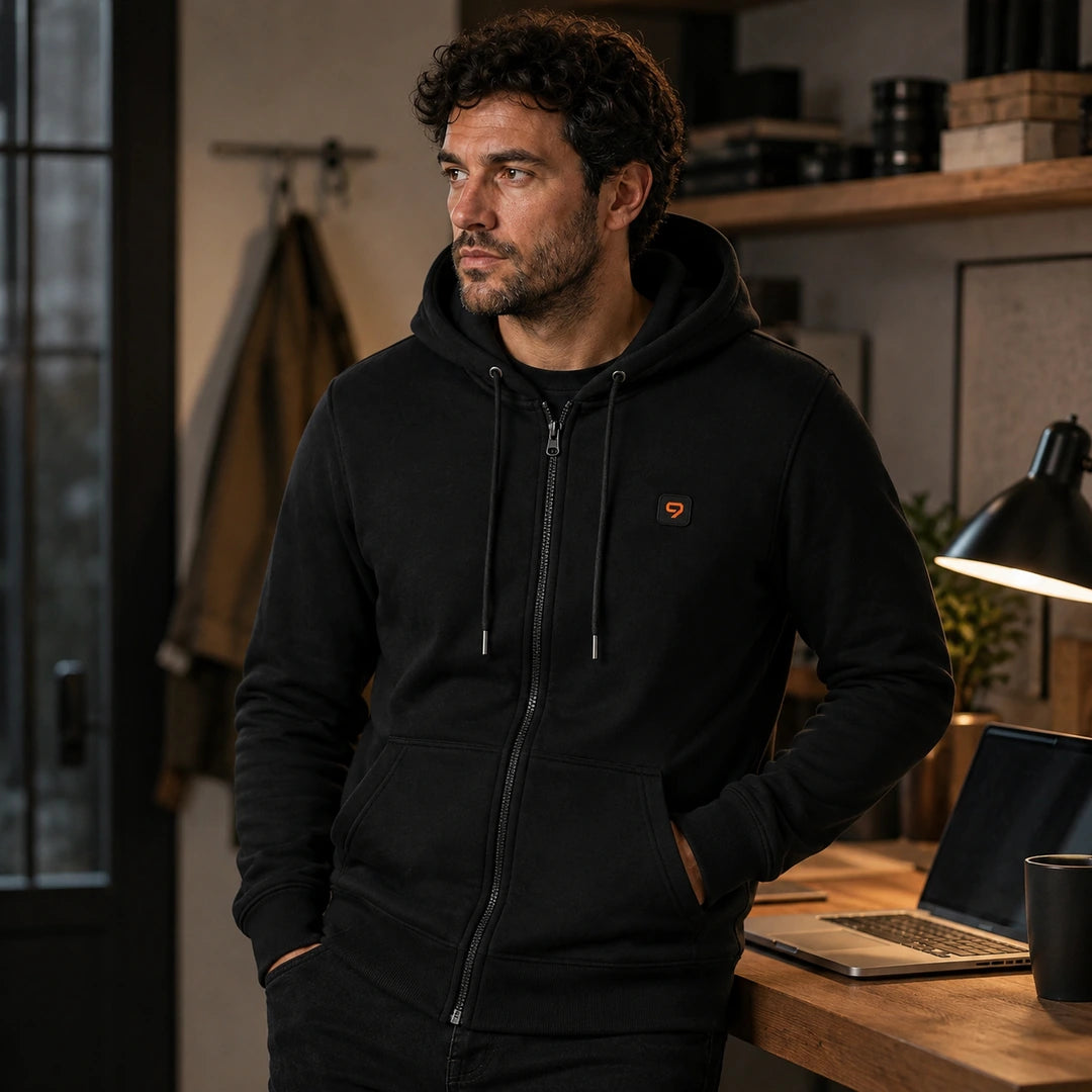 Sweat zippé chauffant homme - Zip 6 - intensité de chaleur réglée