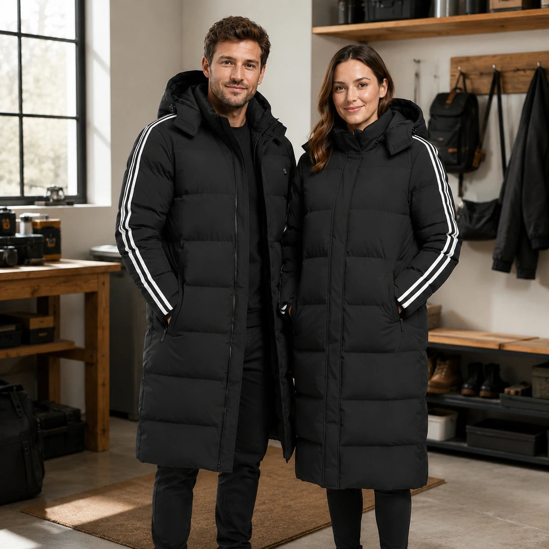 Veste chauffante longue unisexe - Longline 8 - intensité de chaleur réglée
