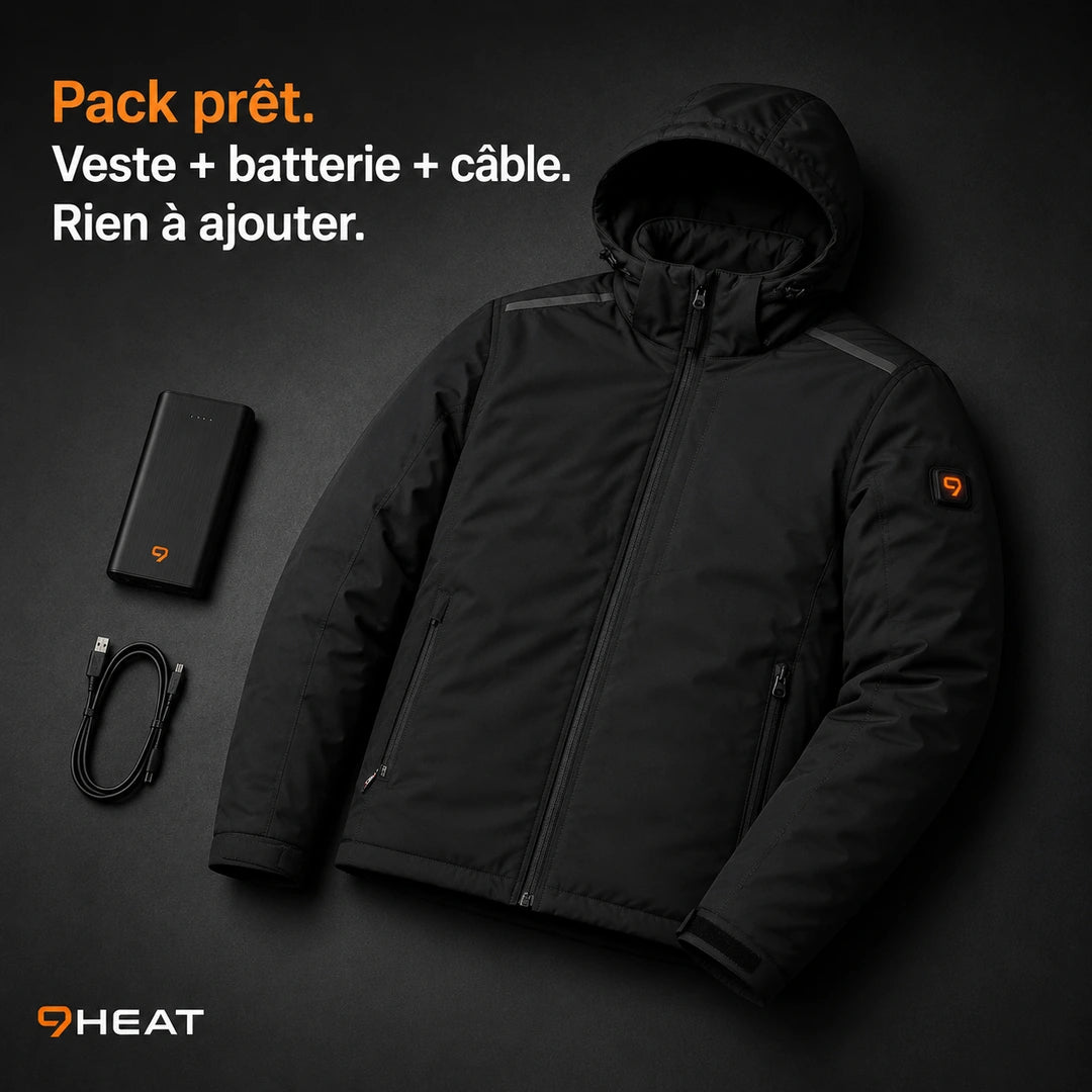 Vous recevez une veste de trajet complète, avec batterie incluse.