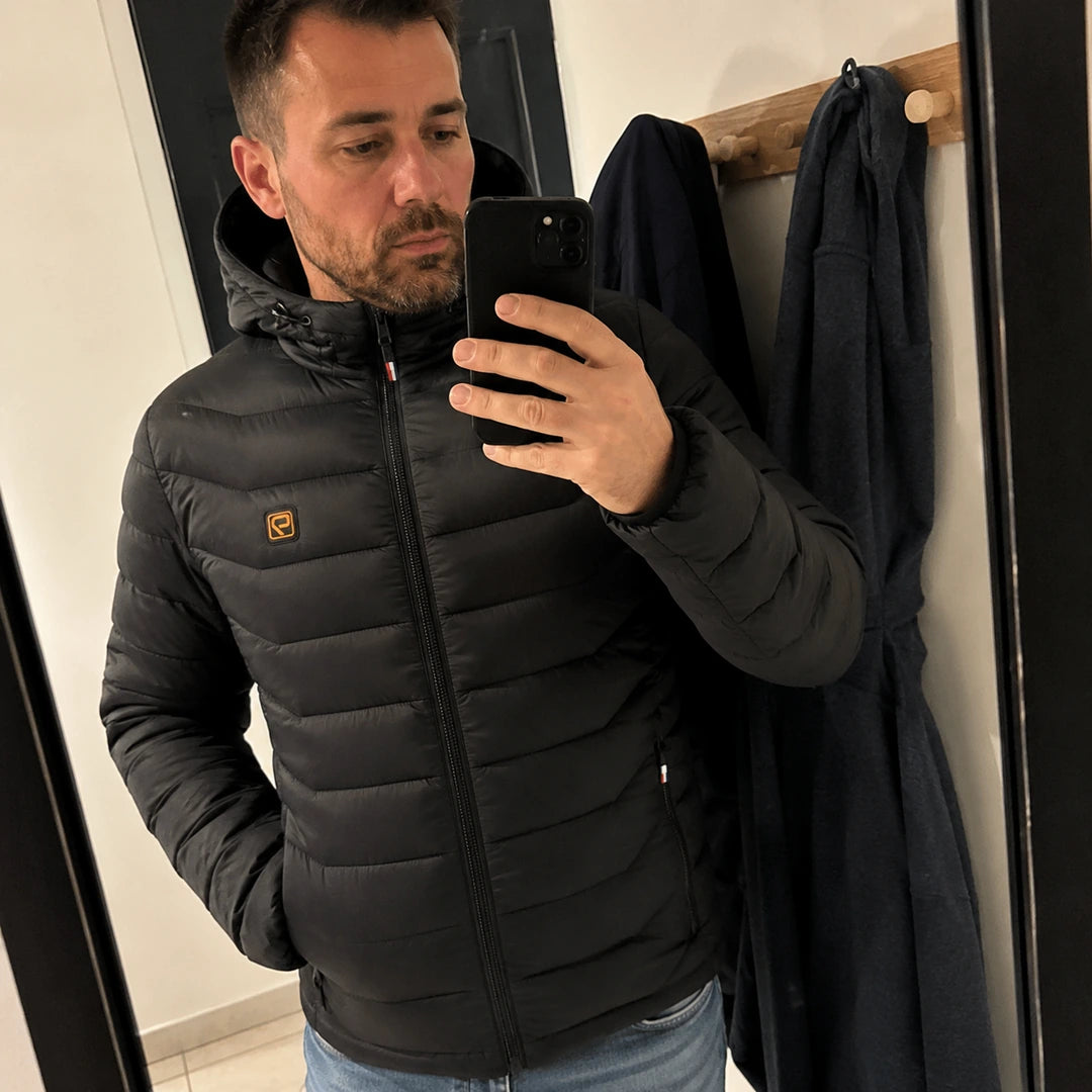 Photo client portant Doudoune chauffante Celsius 9 - Noir