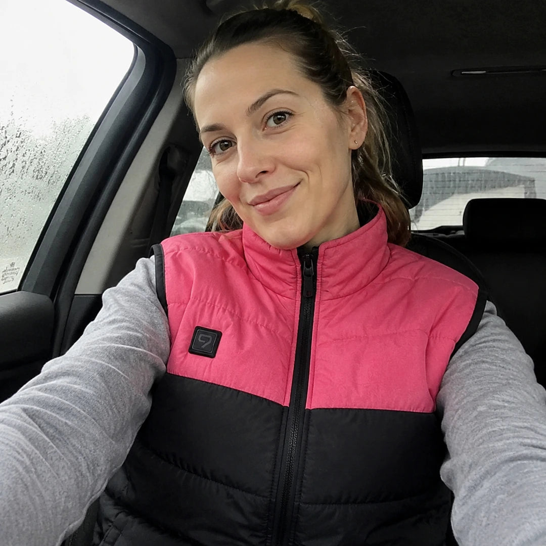 Photo client portant 9HEAT Duo 17 - Gilet chauffant double réglage Unisexe