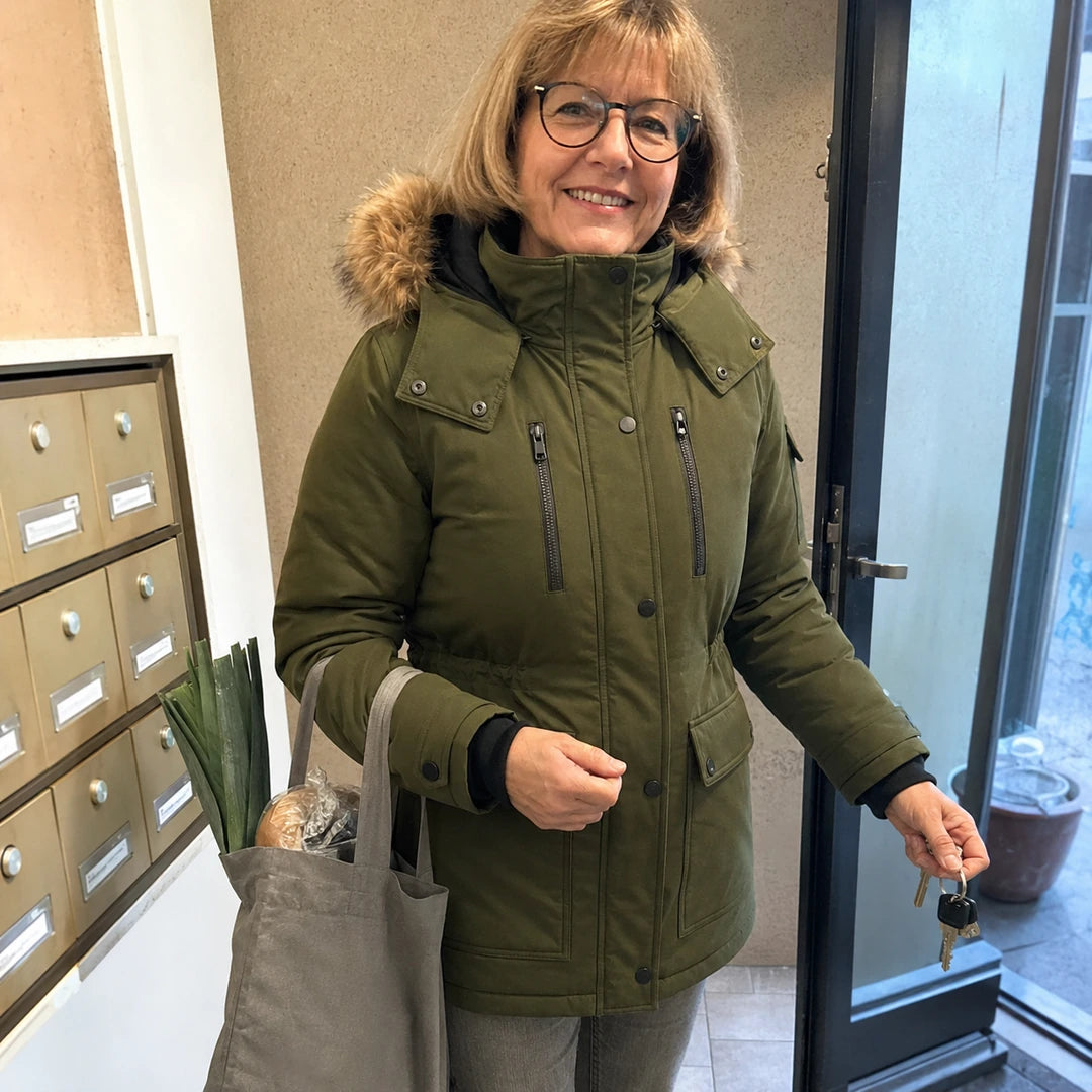 Photo client portant 9HEAT Noria 8 - Manteau chauffant Femme