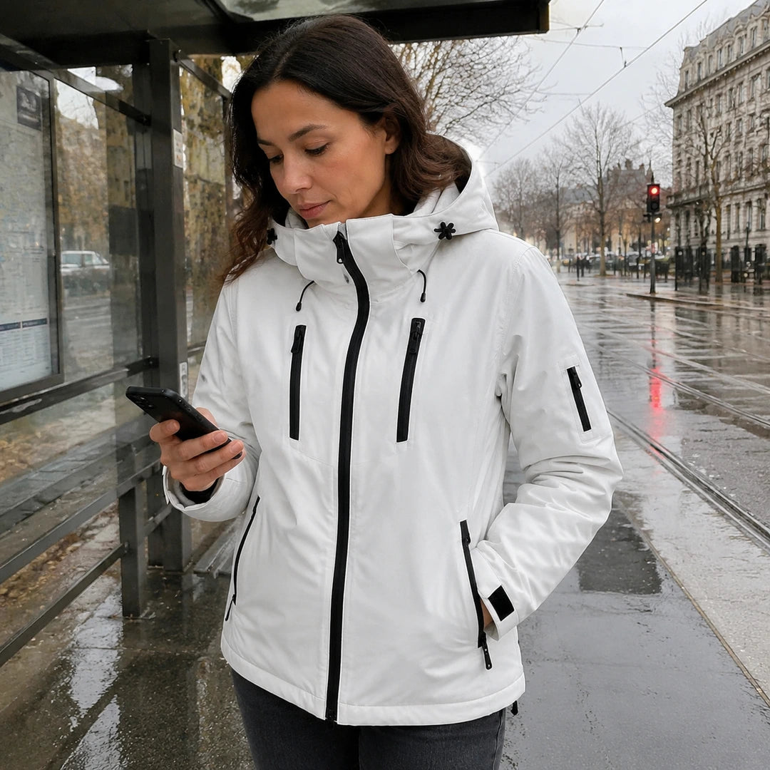 Photo client portant 9HEAT Glacier Pro 8 - Parka chauffante Femme