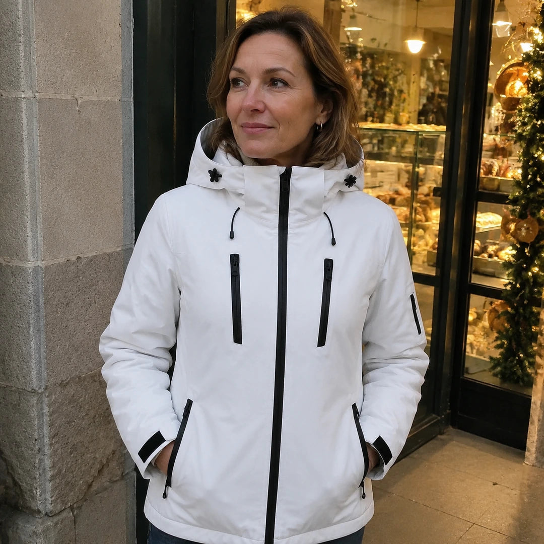 Photo client portant 9HEAT Glacier Pro 8 - Parka chauffante Femme