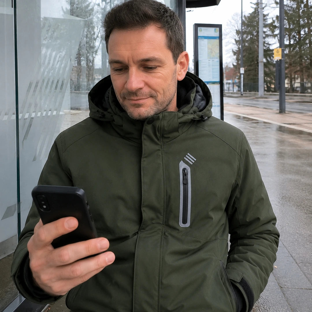 Photo client portant 9HEAT Summit 9 - Parka chauffante Homme