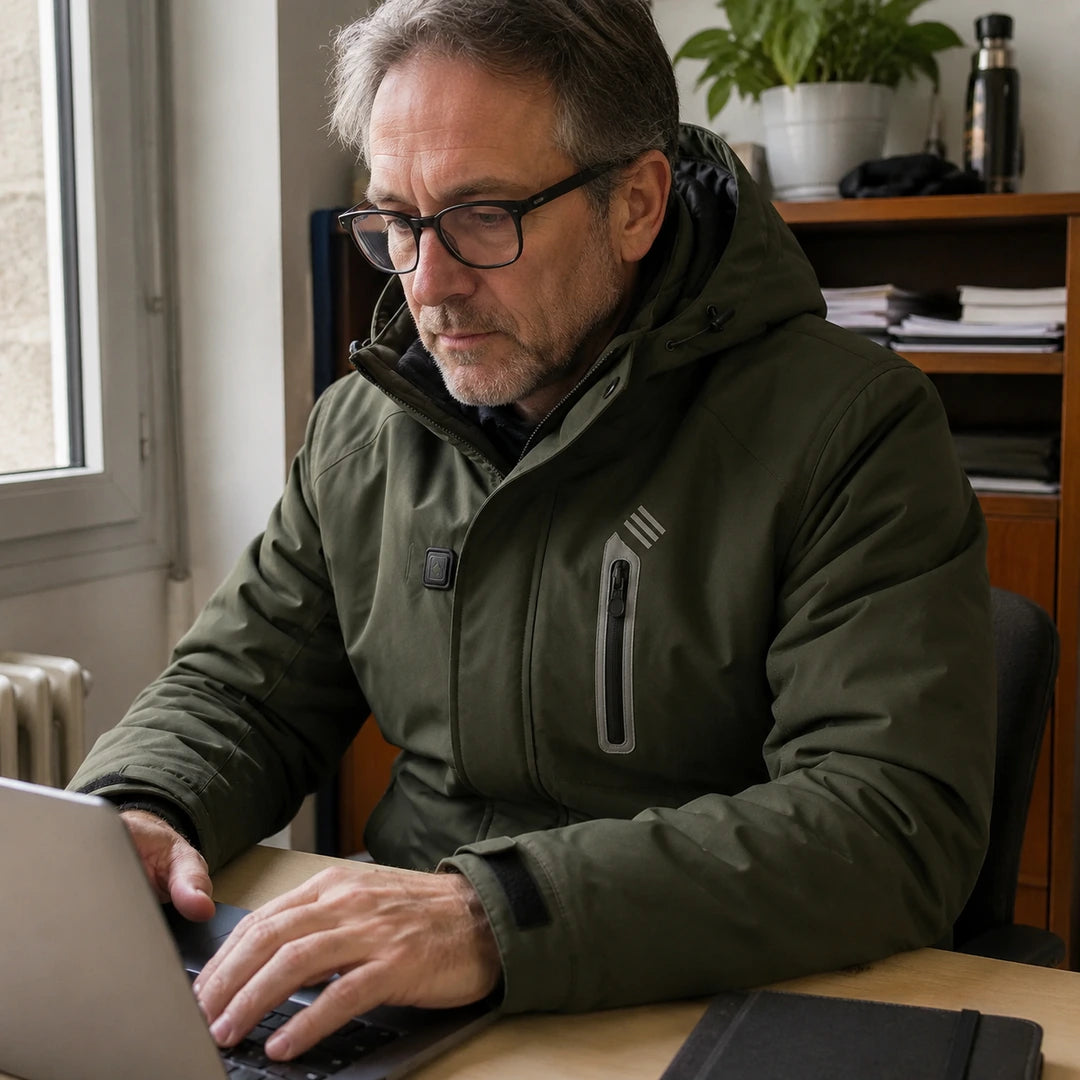 Photo client portant 9HEAT Summit 9 - Parka chauffante Homme