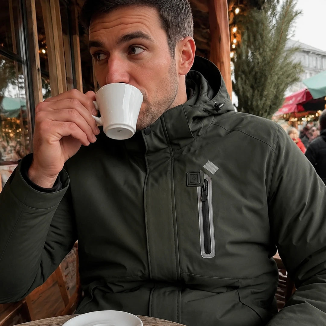 Photo client portant 9HEAT Summit 9 - Parka chauffante Homme